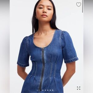 Madewell Denim Darted Mini Dress in Pixie Wash